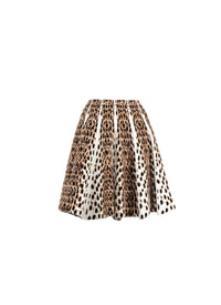 Jupe courte à motif guépard - Beige Clair