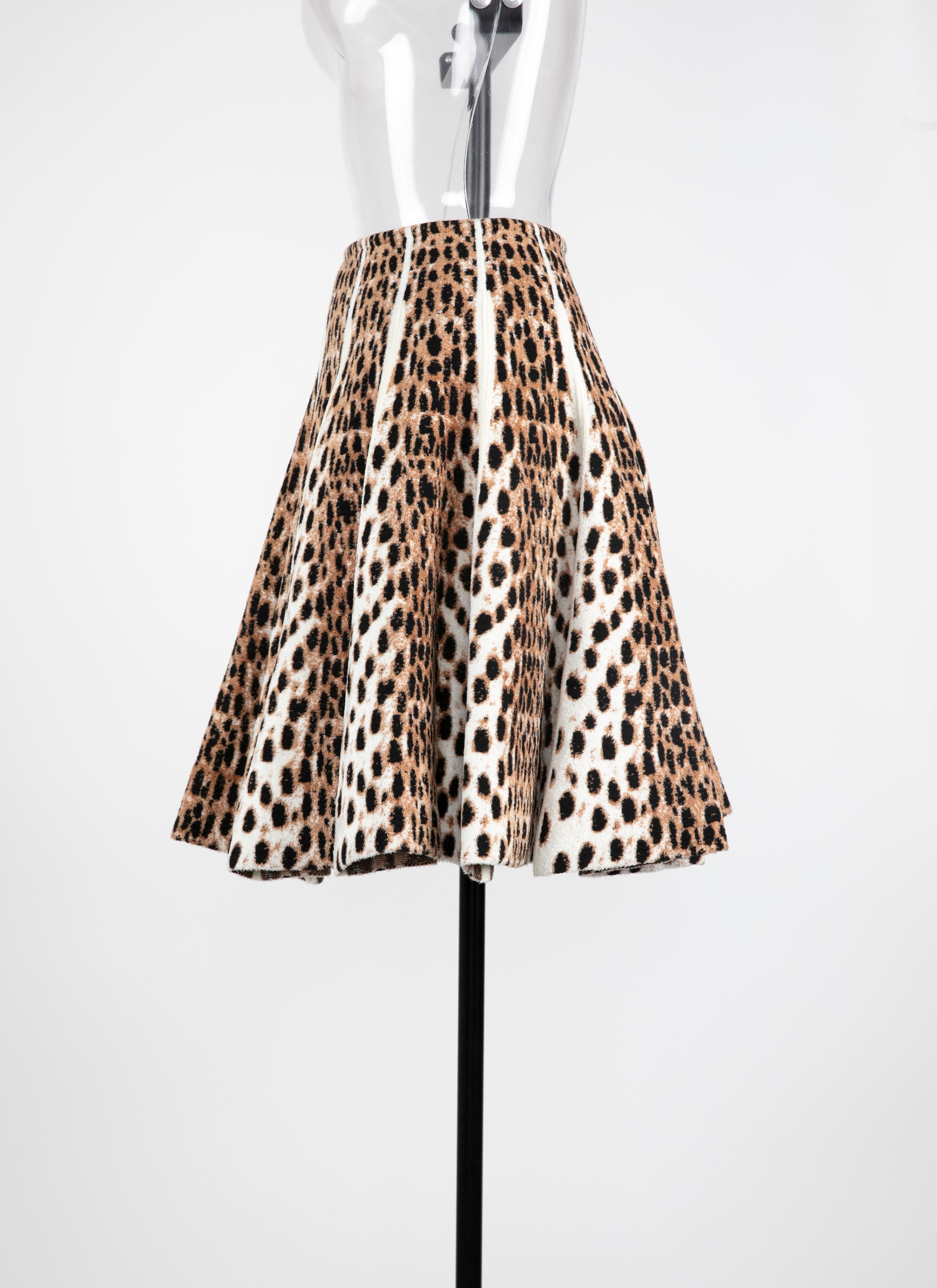 Jupe courte à motif guépard - Beige Clair
