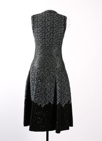 Jungle knitted sleeveless dress - Black & Blue