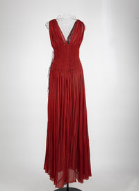 Jersey sleeveless dress - Brick