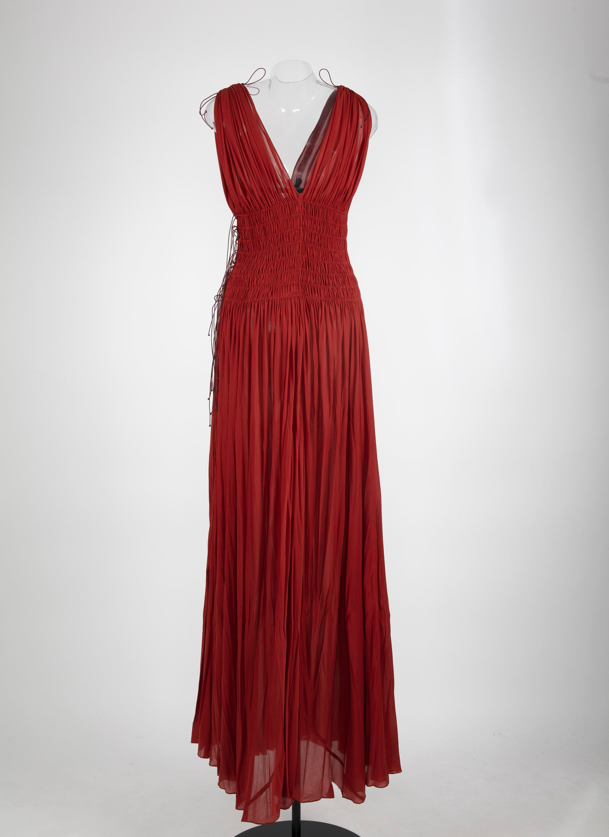 Jersey sleeveless dress - Brick