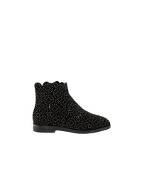 Bottines à plateforme en cuir - Noir