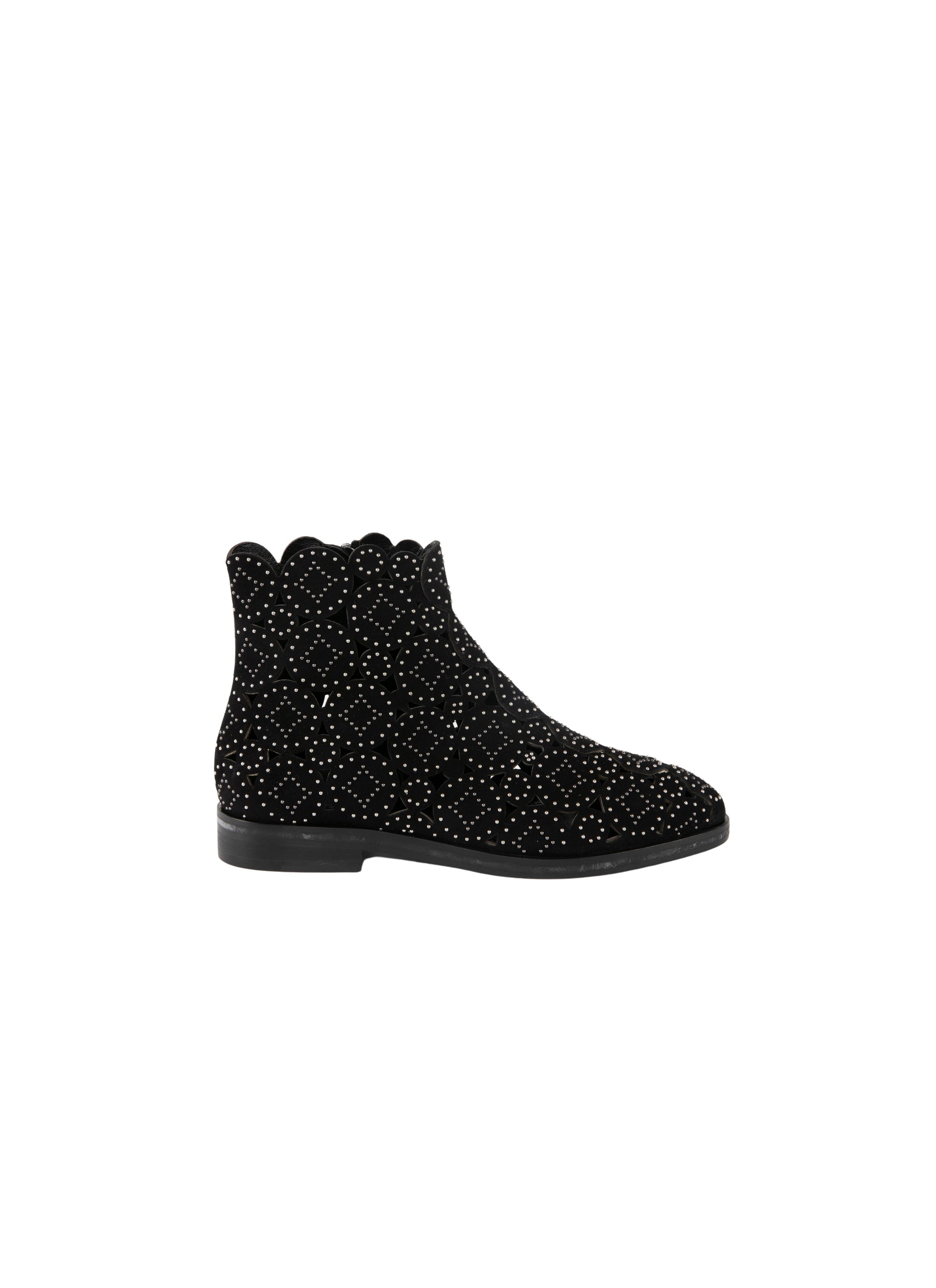Bottines à plateforme en cuir - Noir