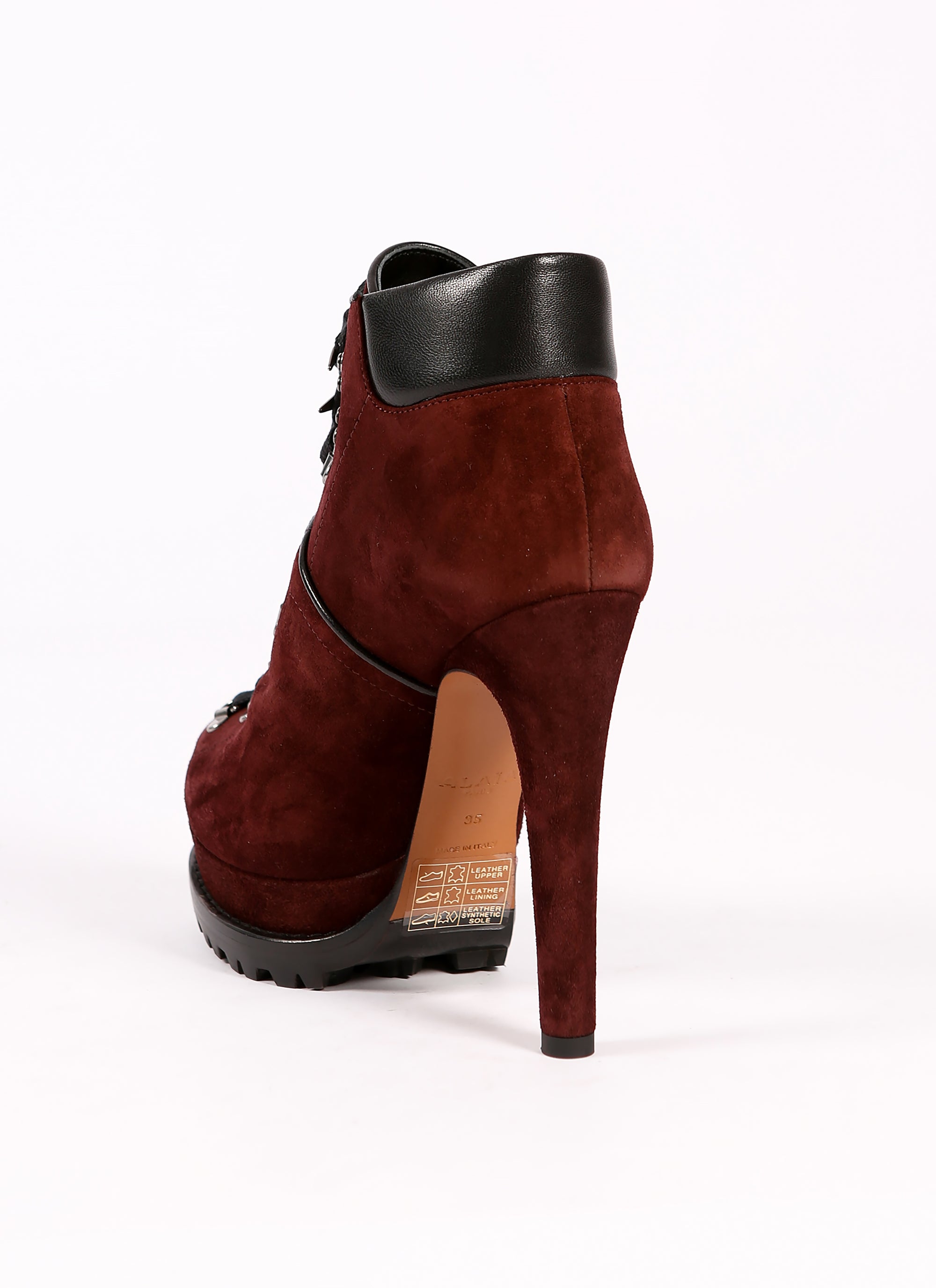 Platform boots in velvet - Blackcurrant