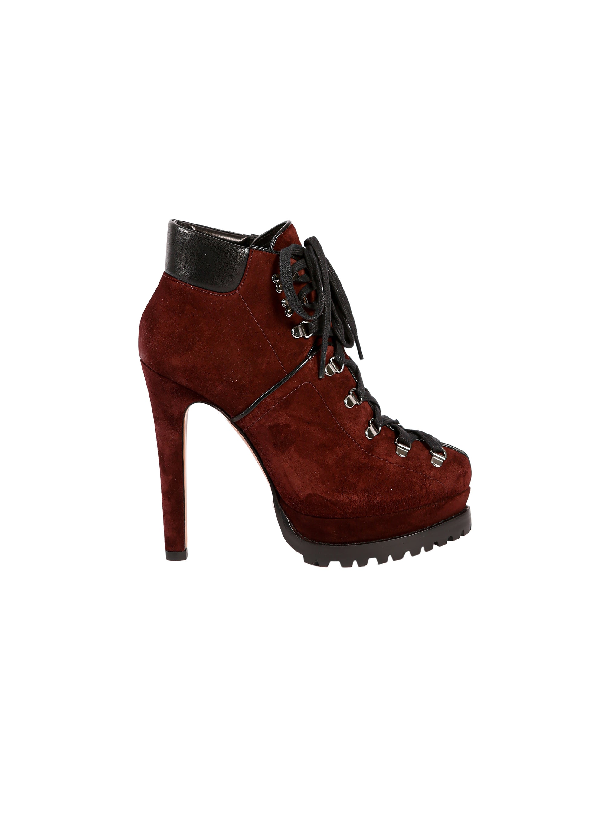Platform boots in velvet - Blackcurrant