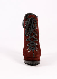 Platform boots in velvet - Blackcurrant