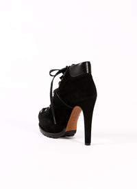 Bottines à plateforme en velours - Noir