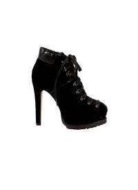 Bottines à plateforme en velours - Noir