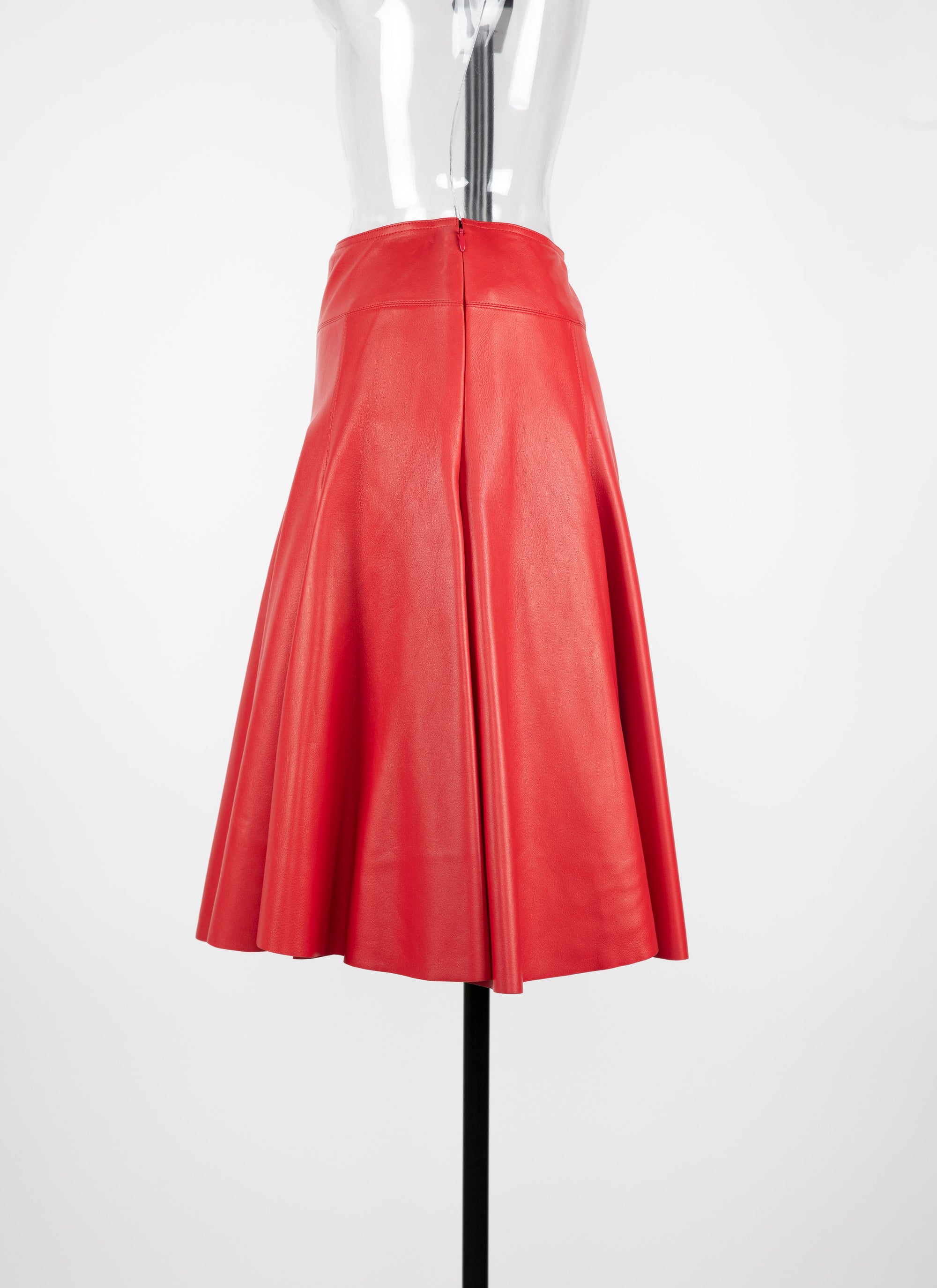 Jupe plongée en cuir - Rouge