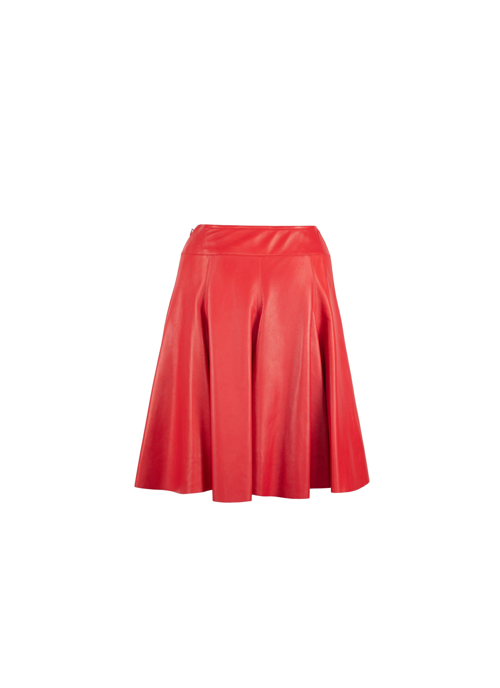 Jupe plongée en cuir - Rouge