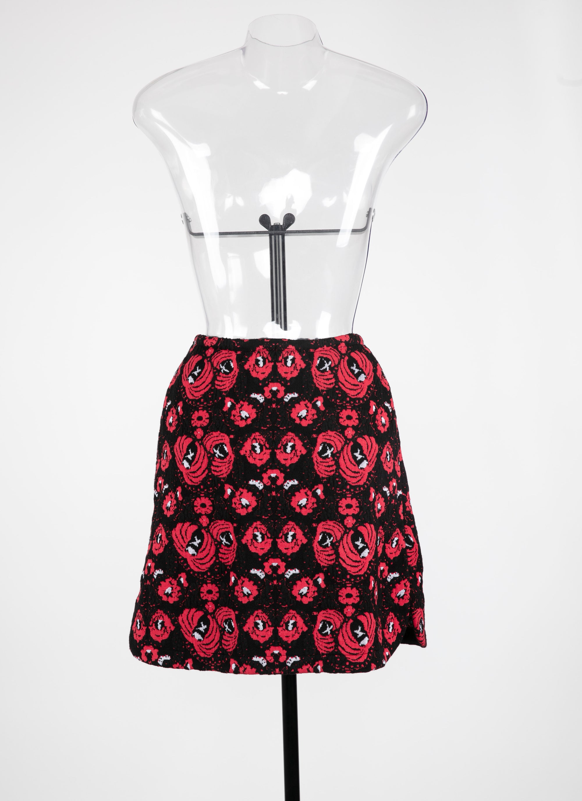 Wool Samarcande skirt - Black & Red