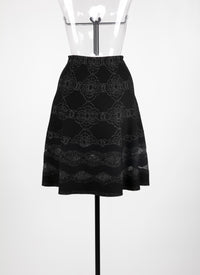 Jupe Babylone en laine - Noir