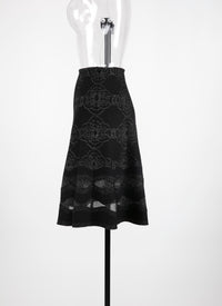 Jupe Babylone en laine - Noir