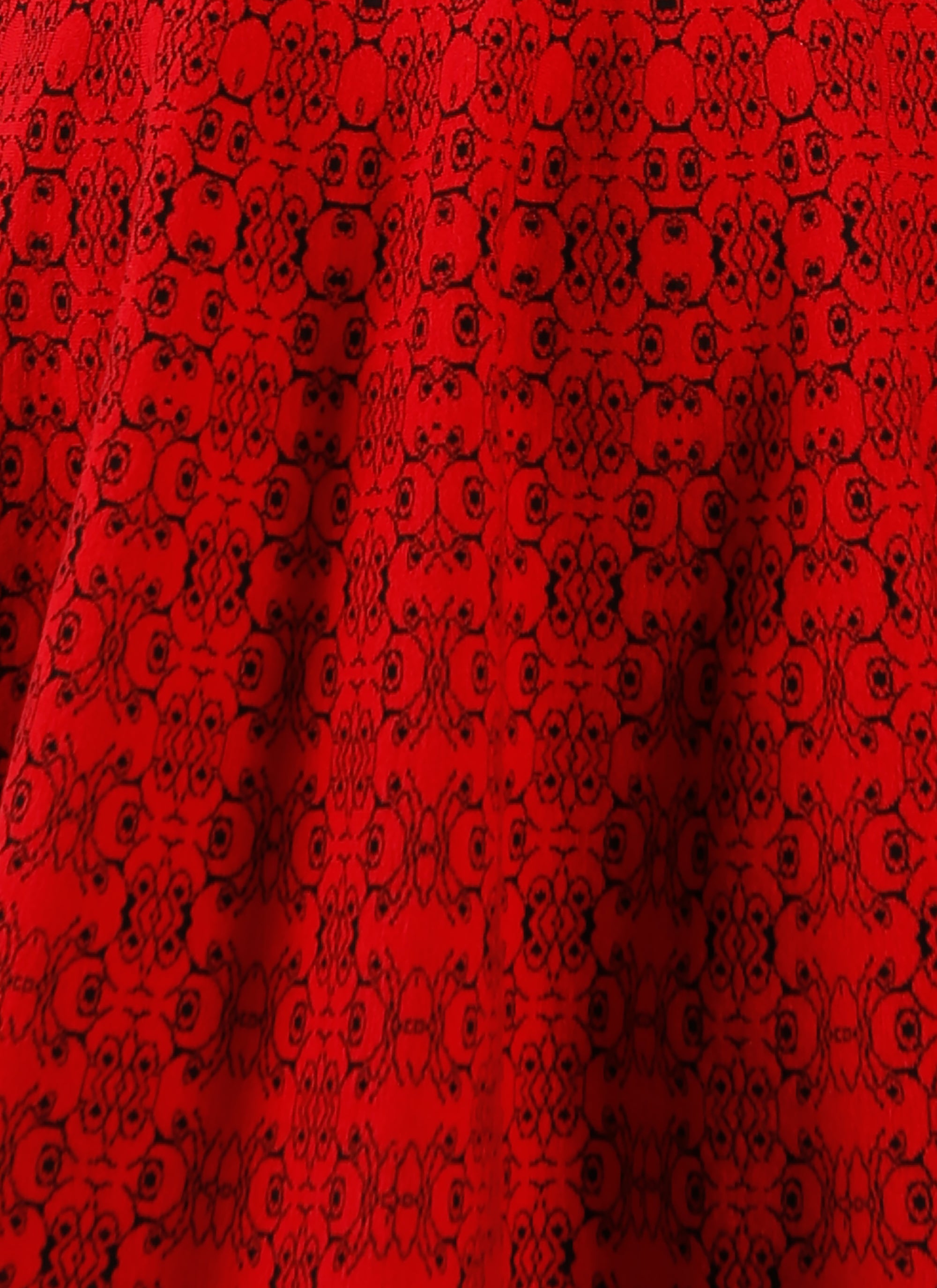 Alhambra knitted long sleeve dress - Red & Black