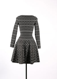 Alhambra knitted long sleeve dress - Black & White