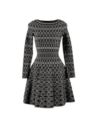 Alhambra knitted long sleeve dress - Black & White