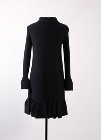 Alhambra knitted long sleeve dress - Blue & Black