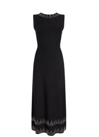Robe longue sans manches Triangle en maille - Noir