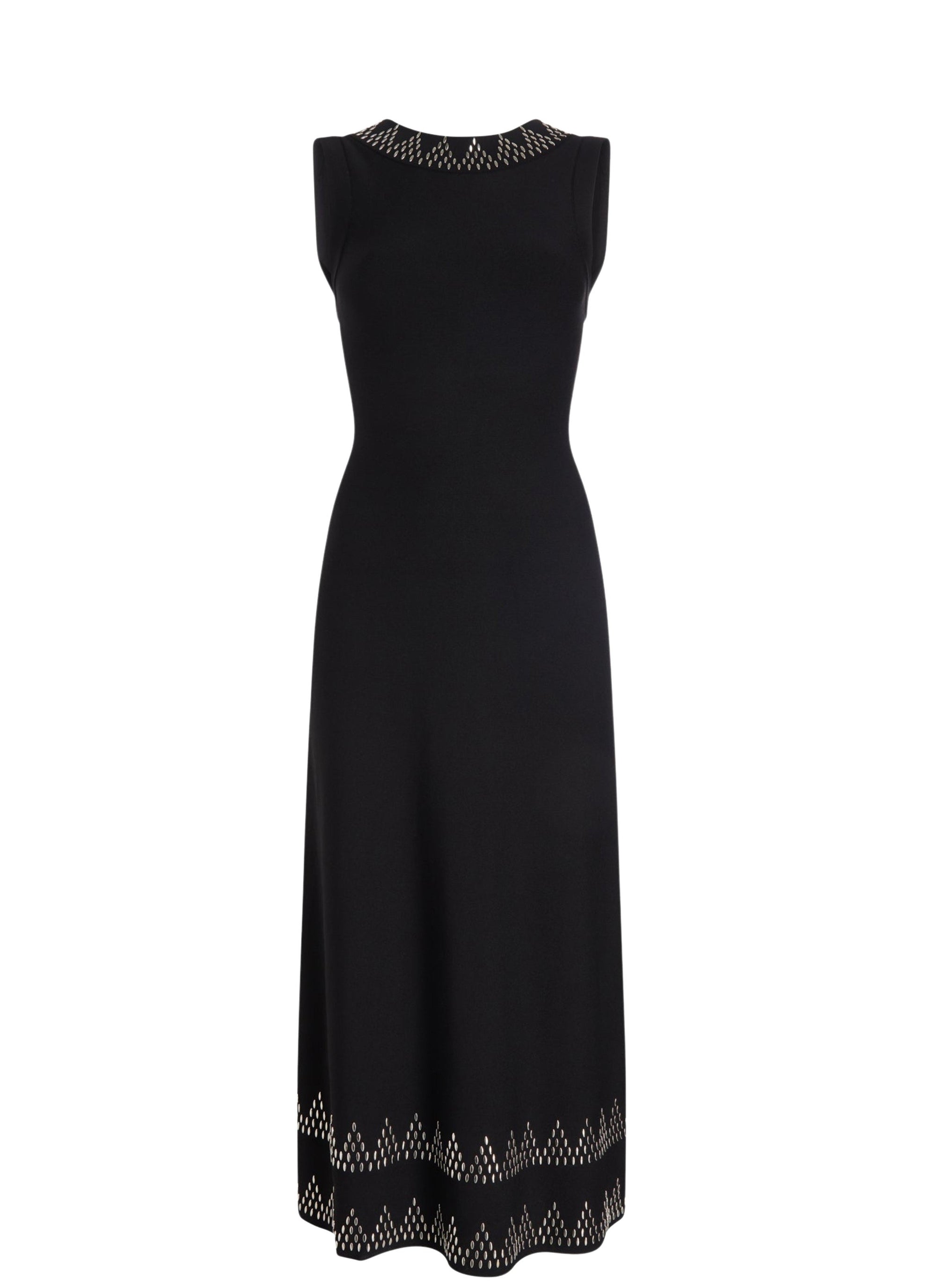 Robe longue sans manches Triangle en maille - Noir