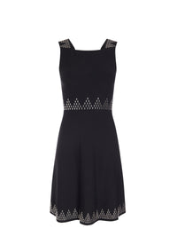 Robe courte sans manches Triangle en maille - Noir