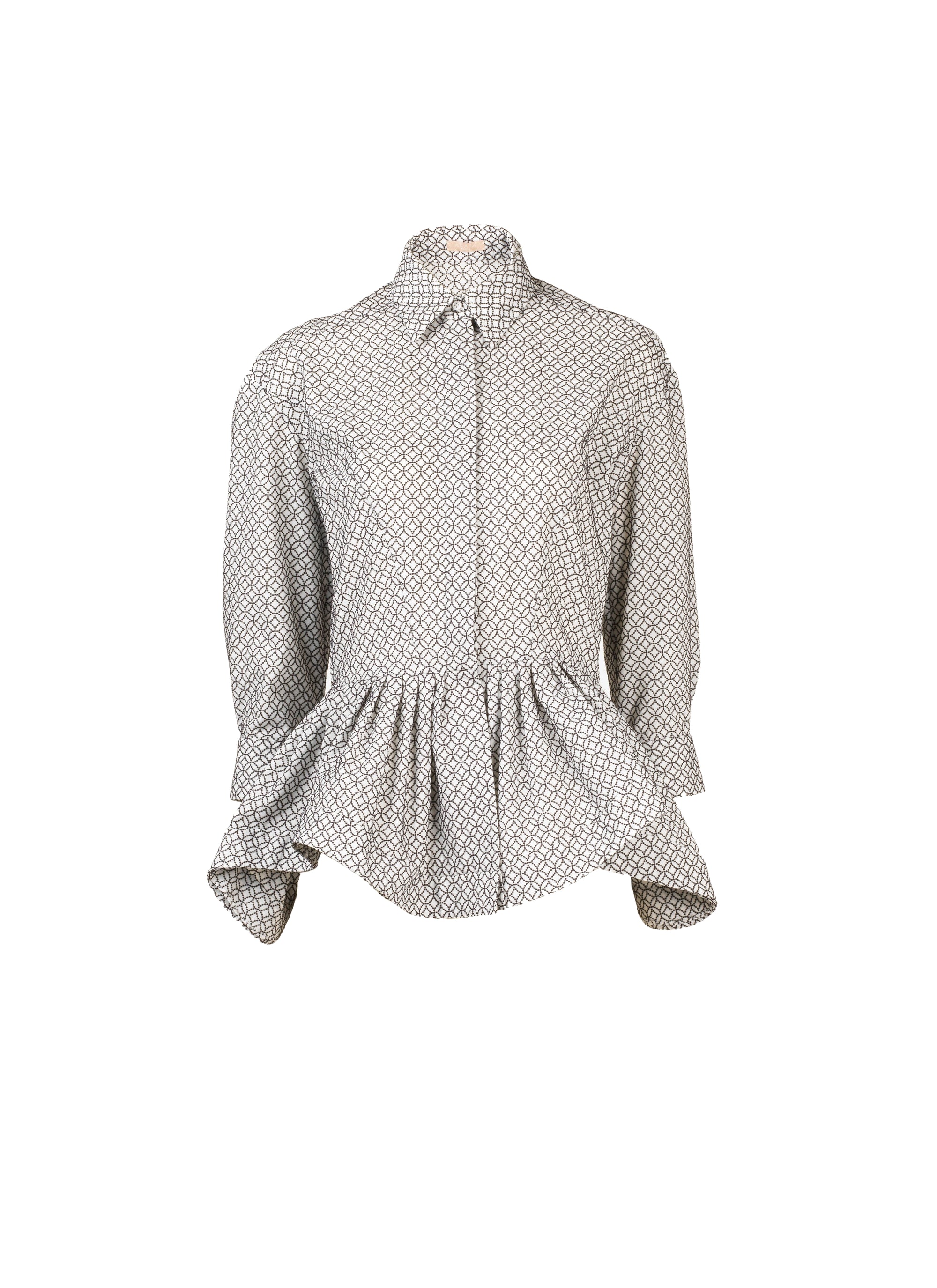 Wool arabesque shirt - White & Black