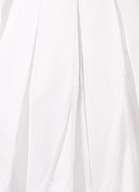Robe chemise courte en popeline japonaise - Blanc
