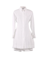 Robe chemise courte en popeline japonaise - Blanc