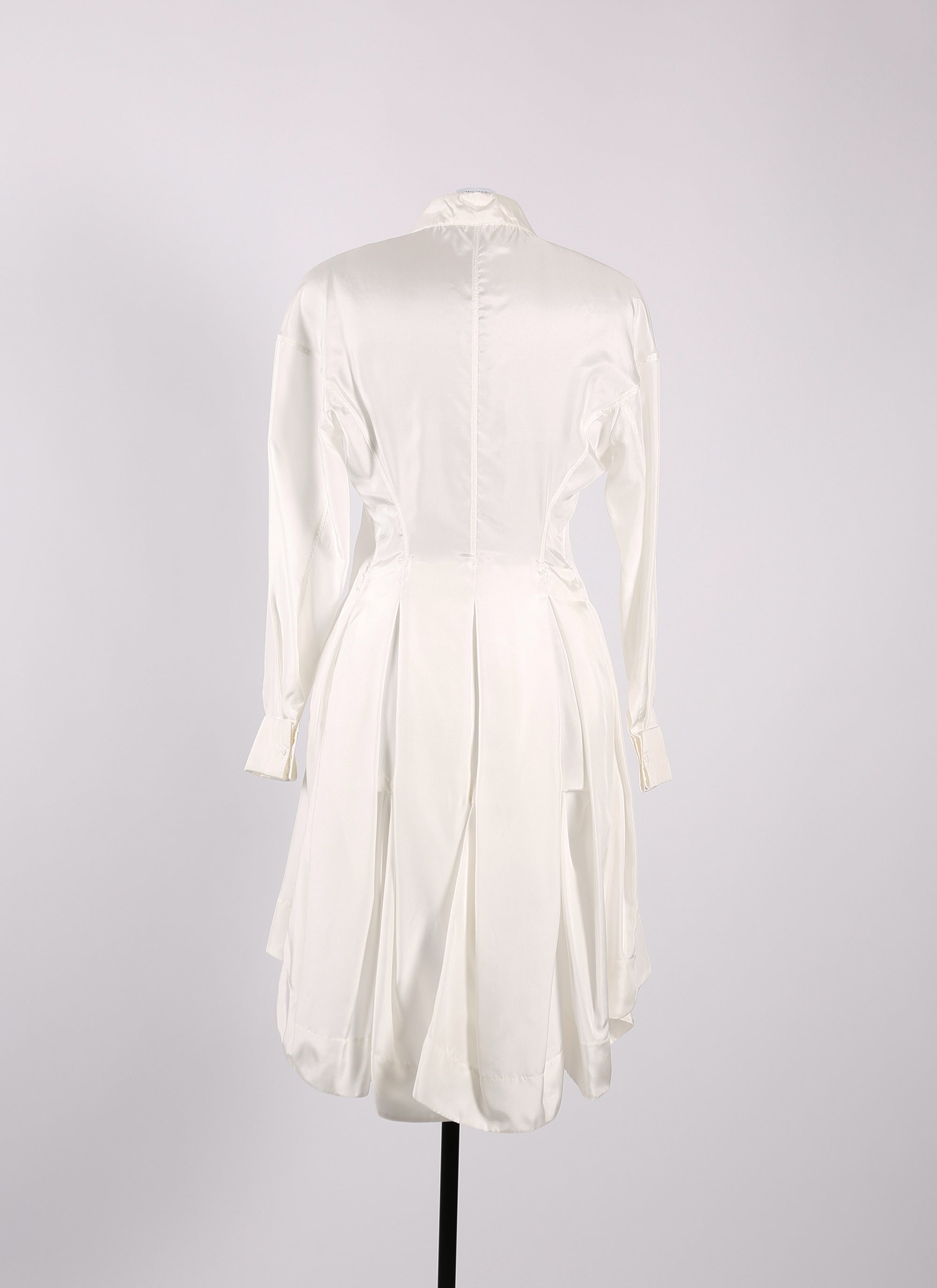 Robe à manches longues en soie - Blanc