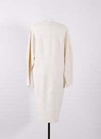 Robe à manches longues en laine - Blanc Nacre