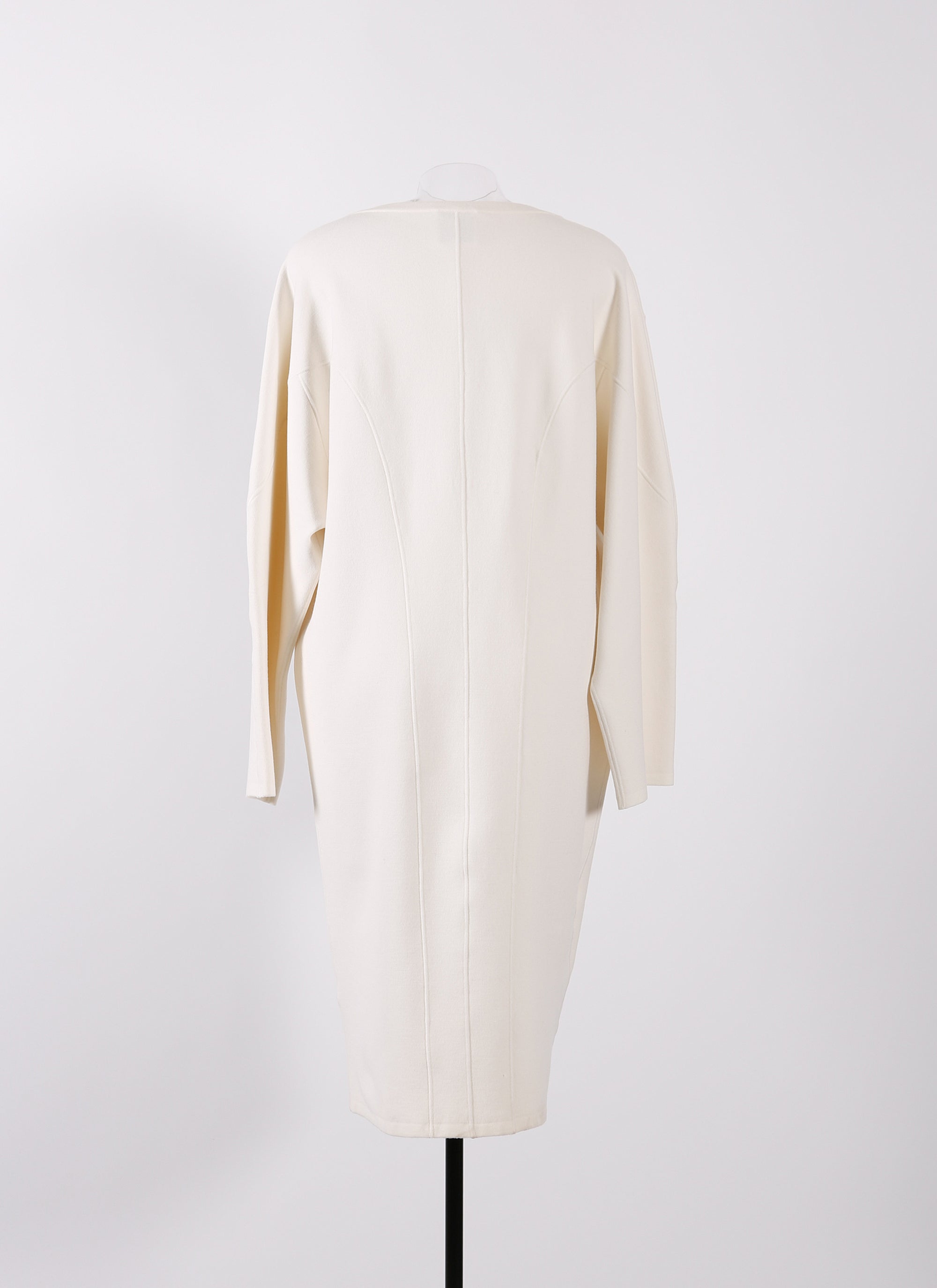 Robe à manches longues en laine - Blanc Nacre