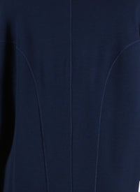 Long-sleeved wool dress - Navy