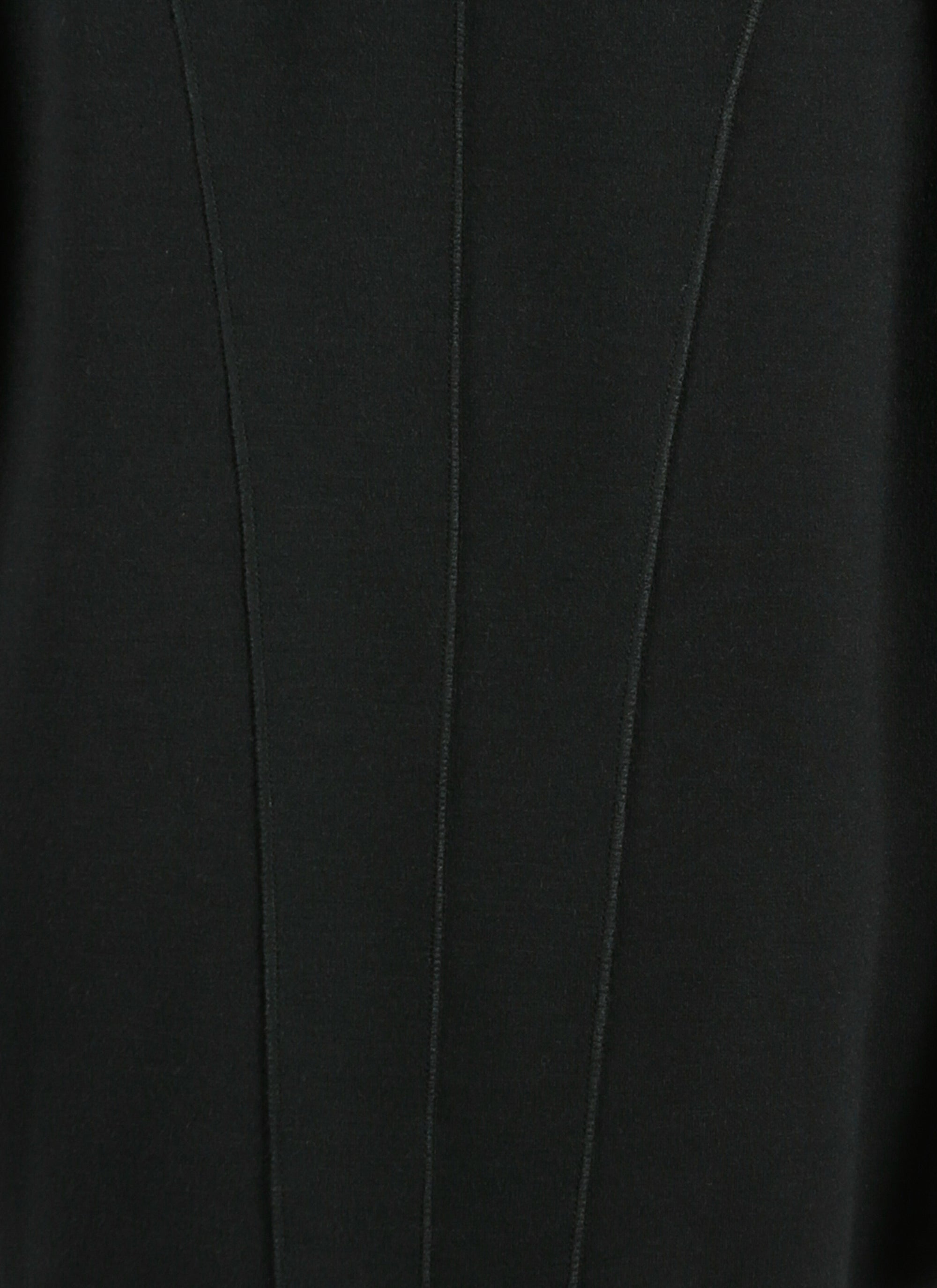 Long-sleeved straight dress in wool - Black