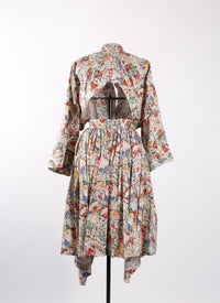 César poplin cut-out dress - Multicolour