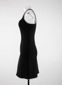 Mon Coeur knitted sleeveless short dress - Black & Red