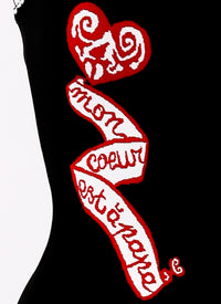 Mon Coeur knitted sleeveless short dress - Black & Red