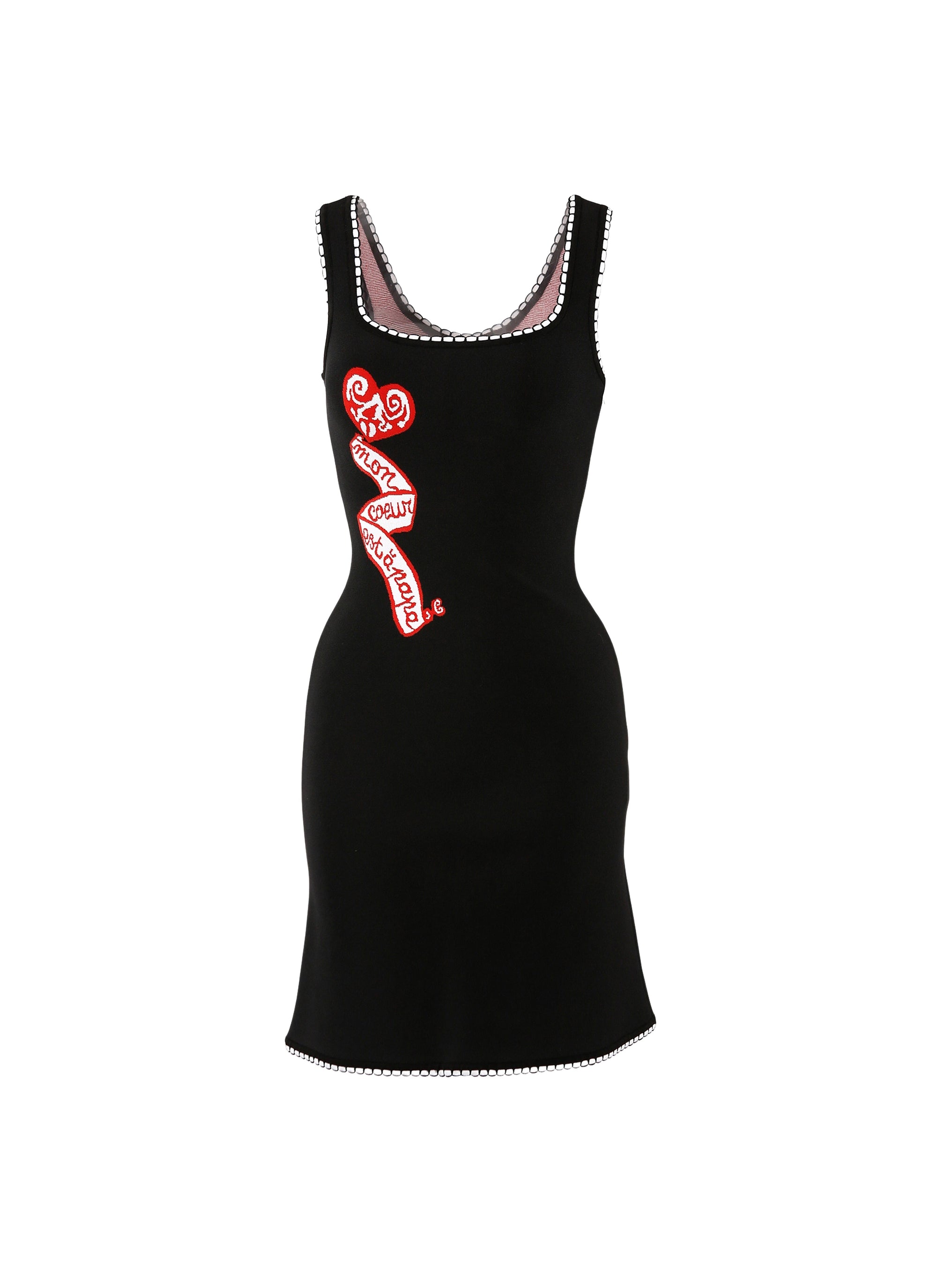 Mon Coeur knitted sleeveless short dress - Black & Red