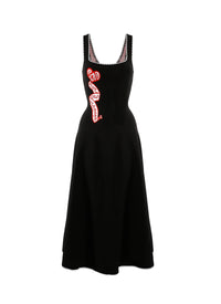Sleeveless maxi dress Mon Coeur en maille - Black & Red