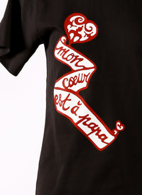 T-shirt Mon cœur - Noir & Rouge