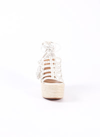 Studded sandals in leather - White
