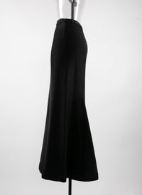 Long skirt in rafia - Black