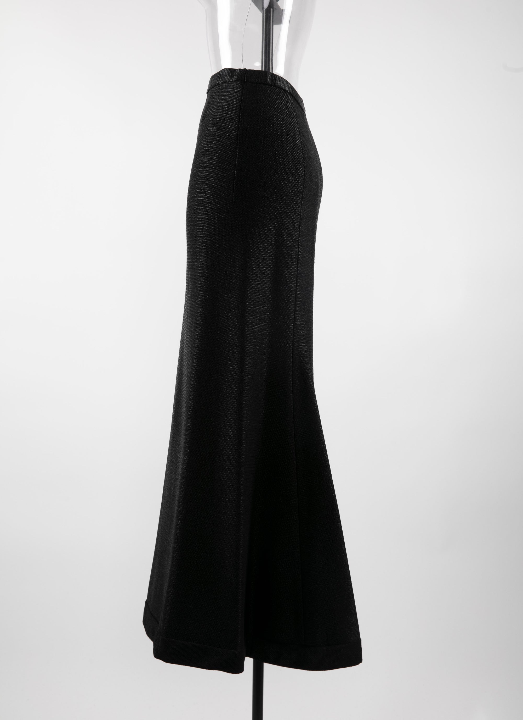 Long skirt in rafia - Black