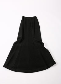Long skirt in rafia - Black