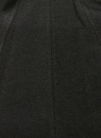 Long skirt in rafia - Black