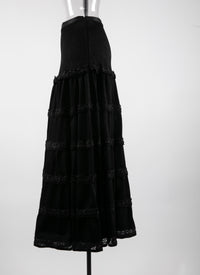 Jupe à fleurs - Noir