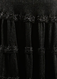 Jupe à fleurs - Noir