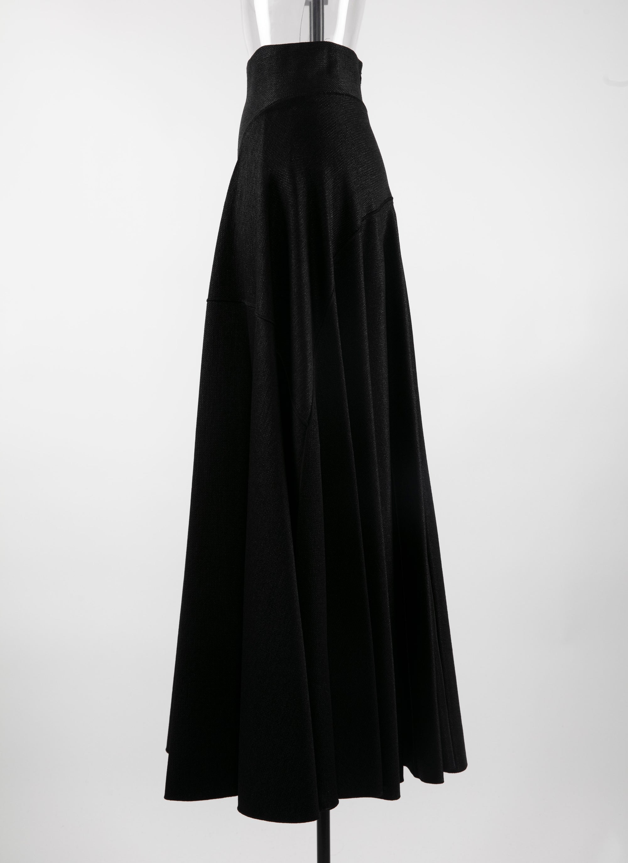 Raffia zip skirt - Black