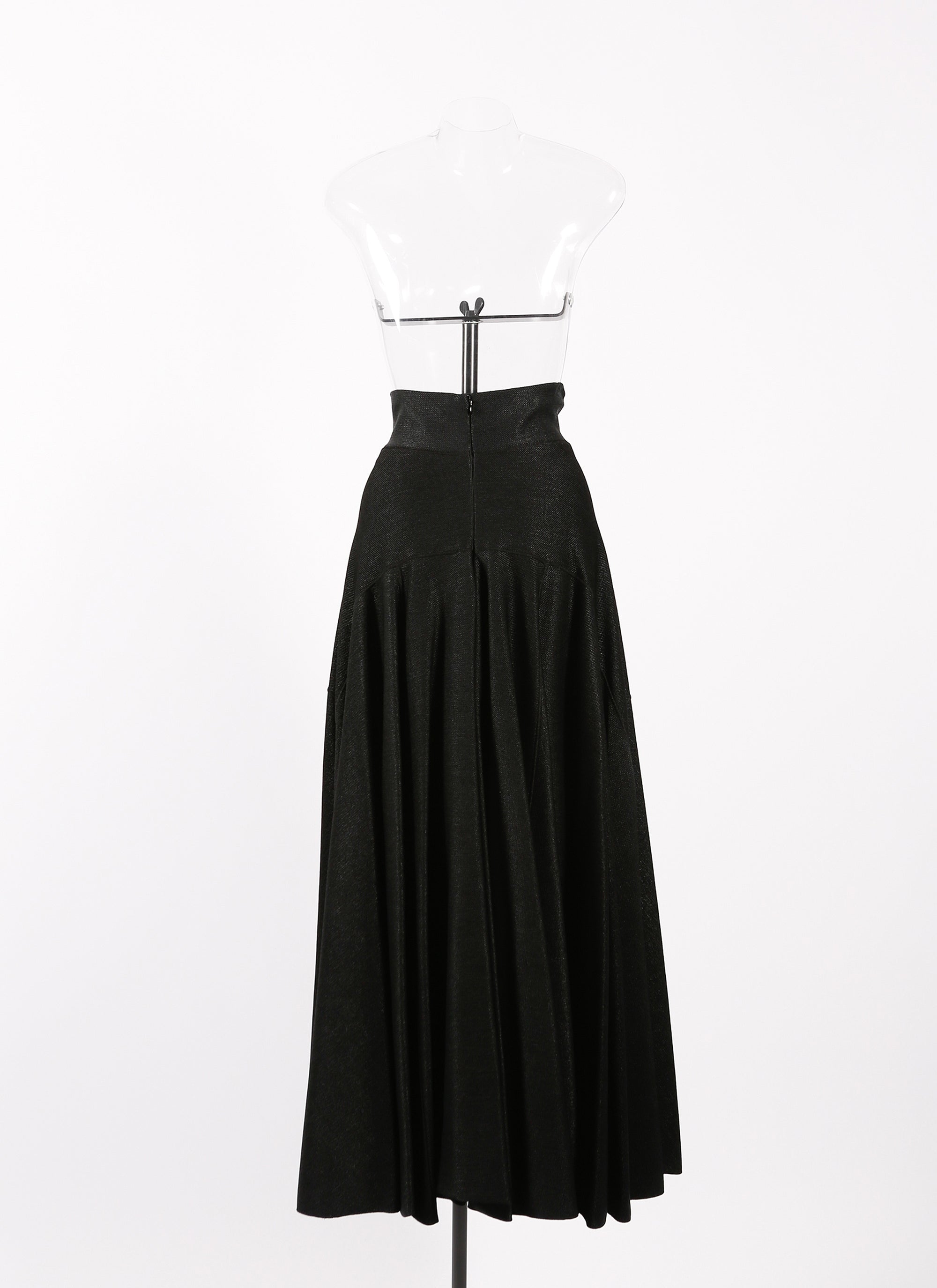 Raffia zip skirt - Black