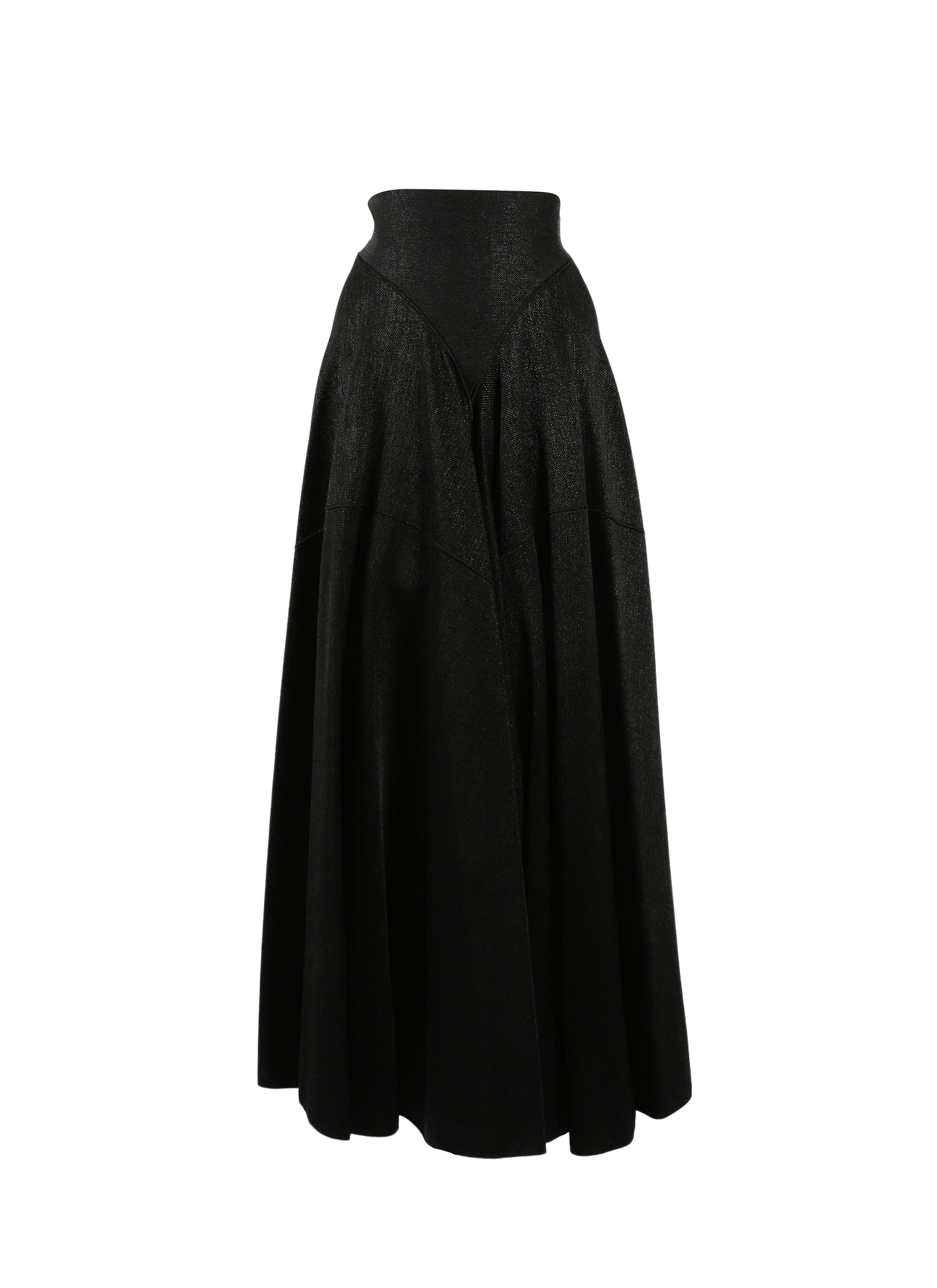 Raffia zip skirt - Black