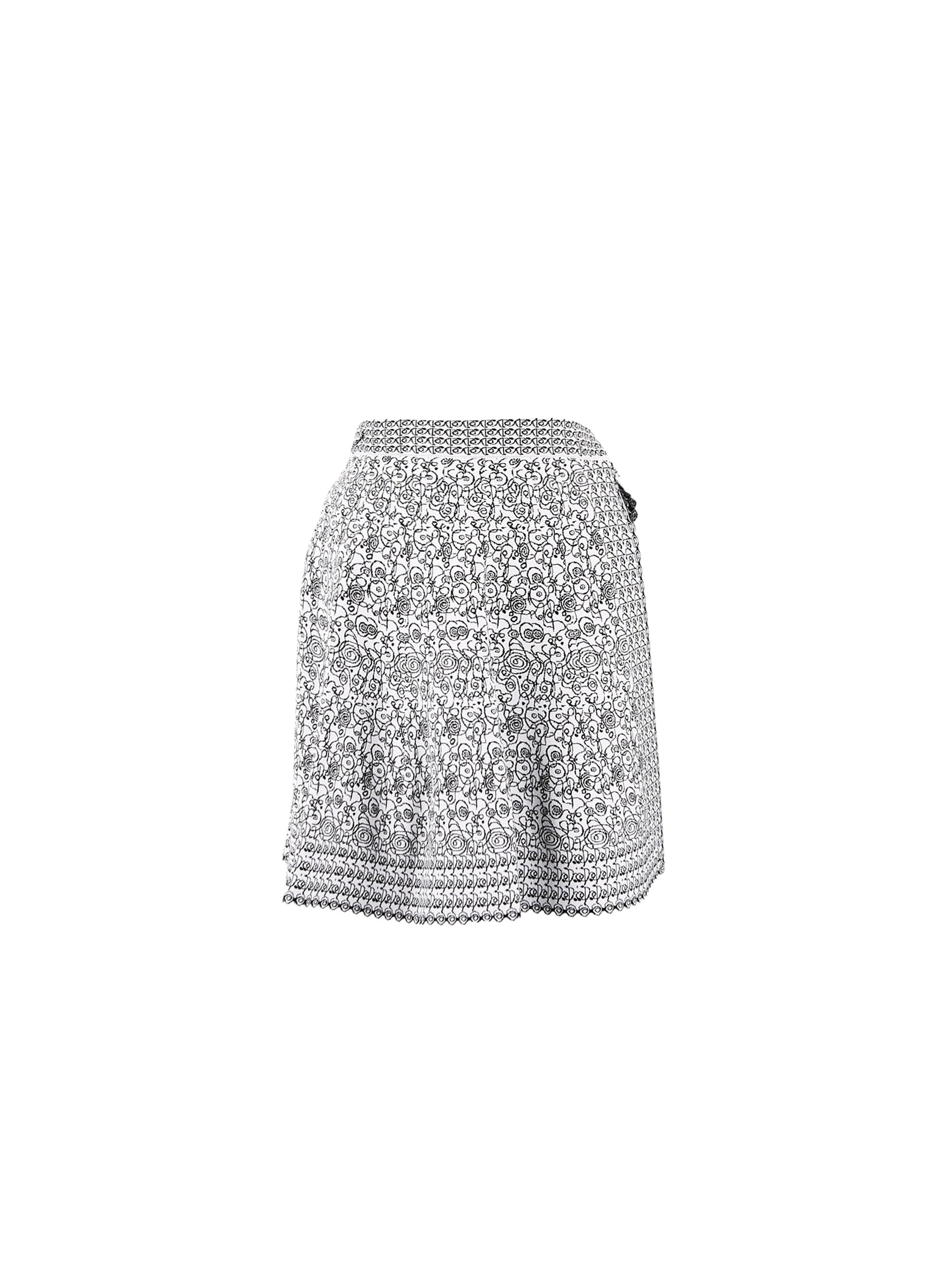 Labyrinth skirt - White & Black
