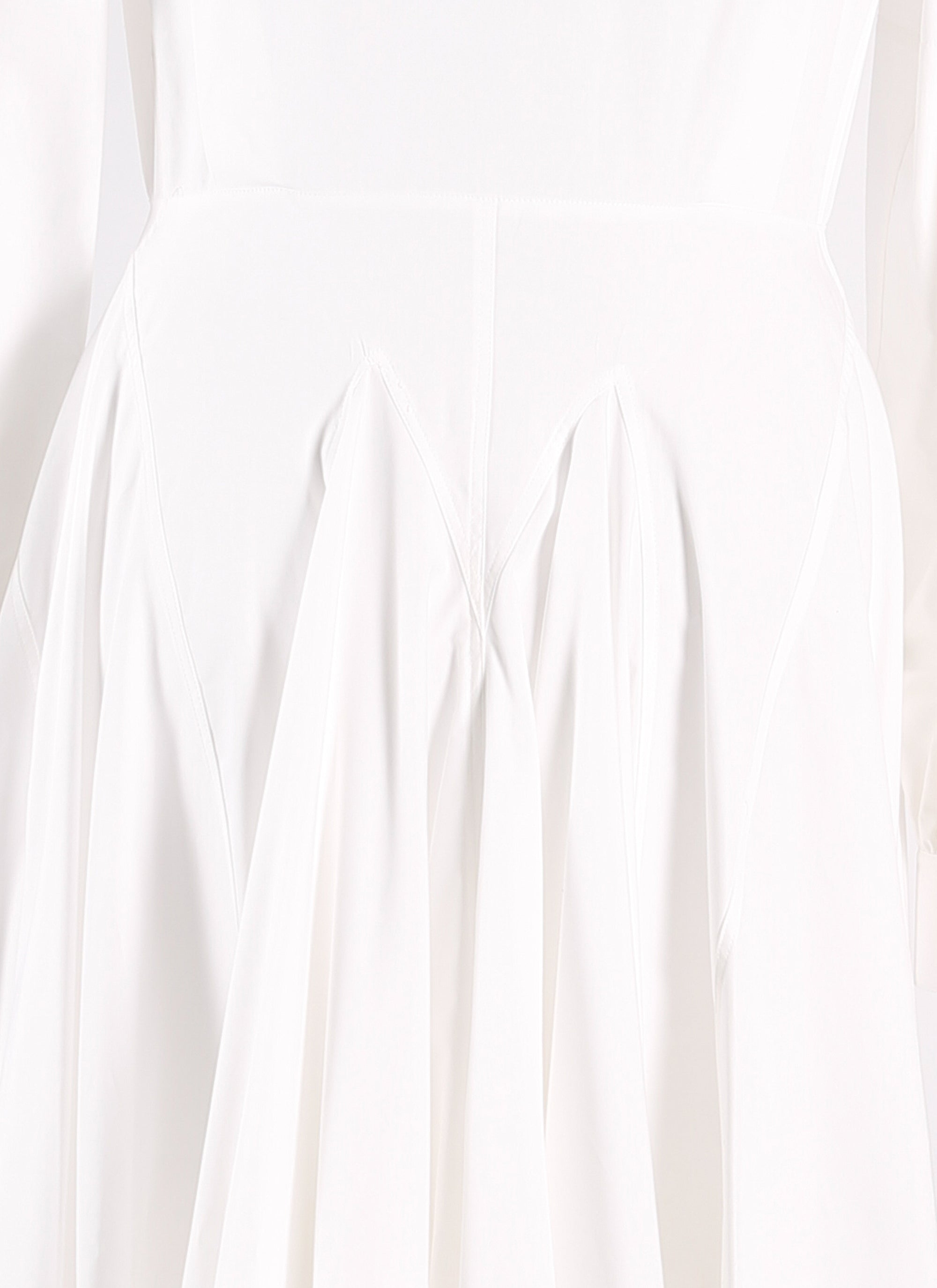 Robe à manches longues en popeline japonaise - Blanc